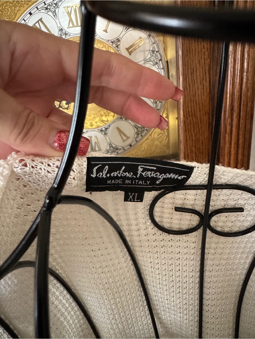 Salvatore Ferragamo Cream Knit Top with Subtle Texture